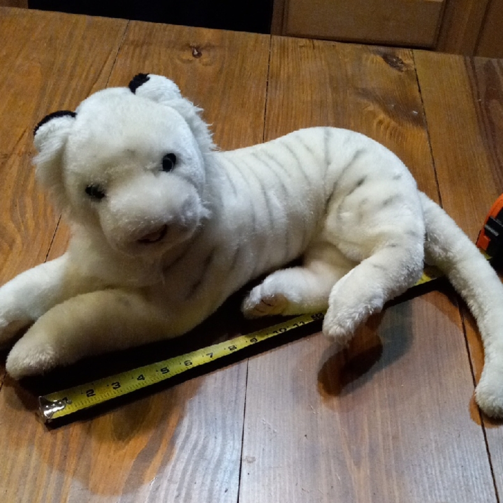 White Plush Tiger Stuffed Animal - Soft Cuddly Toy